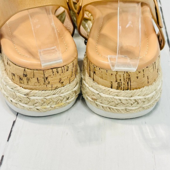 Women's Platform Wedges Espadrille Ankle T-Strap Sandals (sz 9.5) - Picture 8 of 9